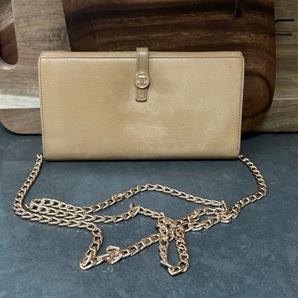 CHANEL Handbags - Authentic CHANEL COCO Button Long Wallet Serial# 9158974